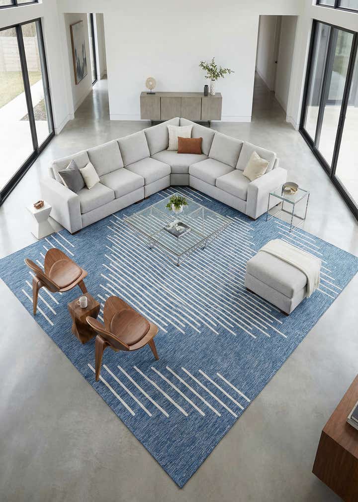 13' x 13' Easy-Clean Modern Indoor / Outdoor Square Rug