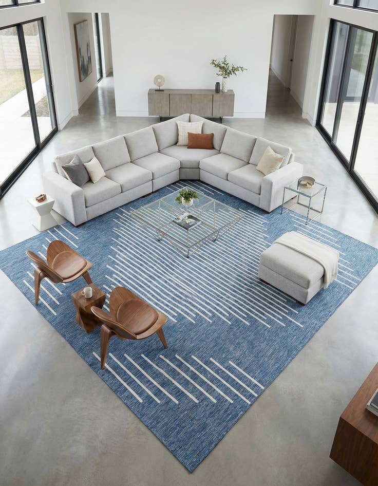 Detail image of 13' x 13' Easy-Clean Modern Indoor / Outdoor Square Rug