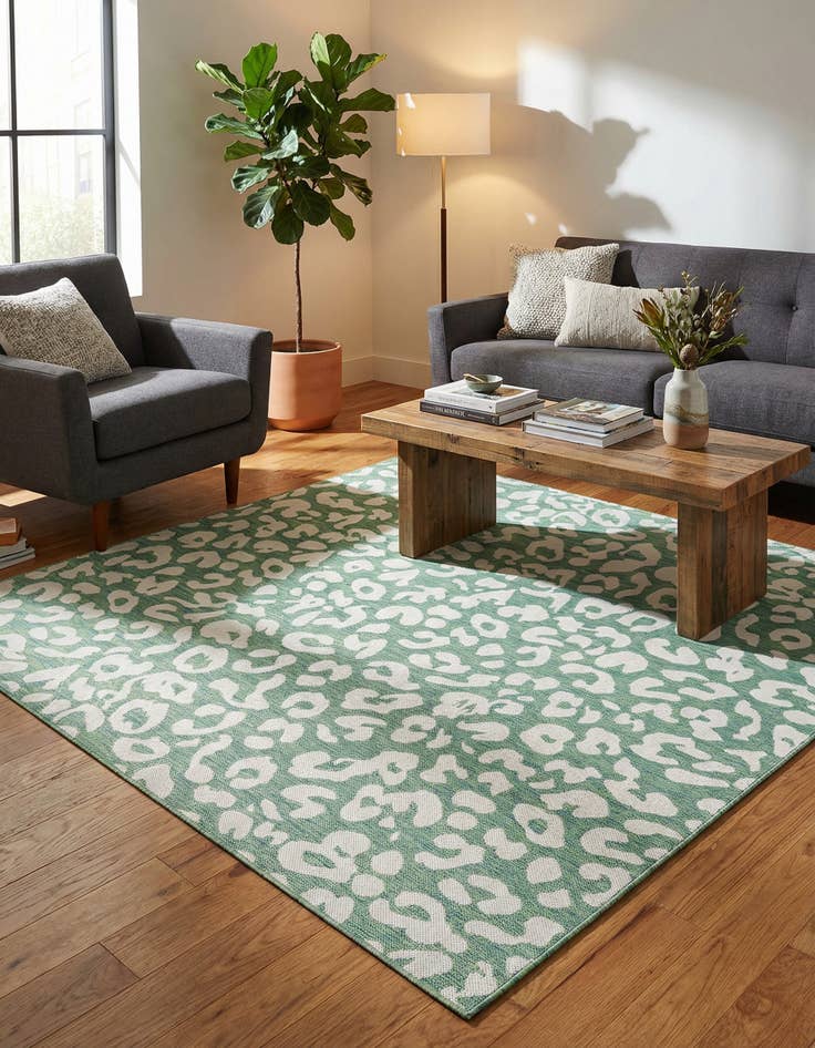 Detail image of 7' 10 x 7' 10  Washable Safari Indoor / Outdoor Square Rug