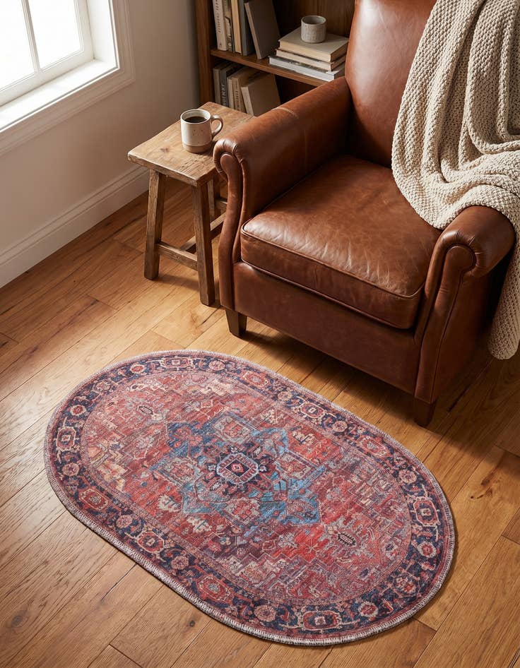 Detail image of 2' x 3' Washable Maahru Oval Rug