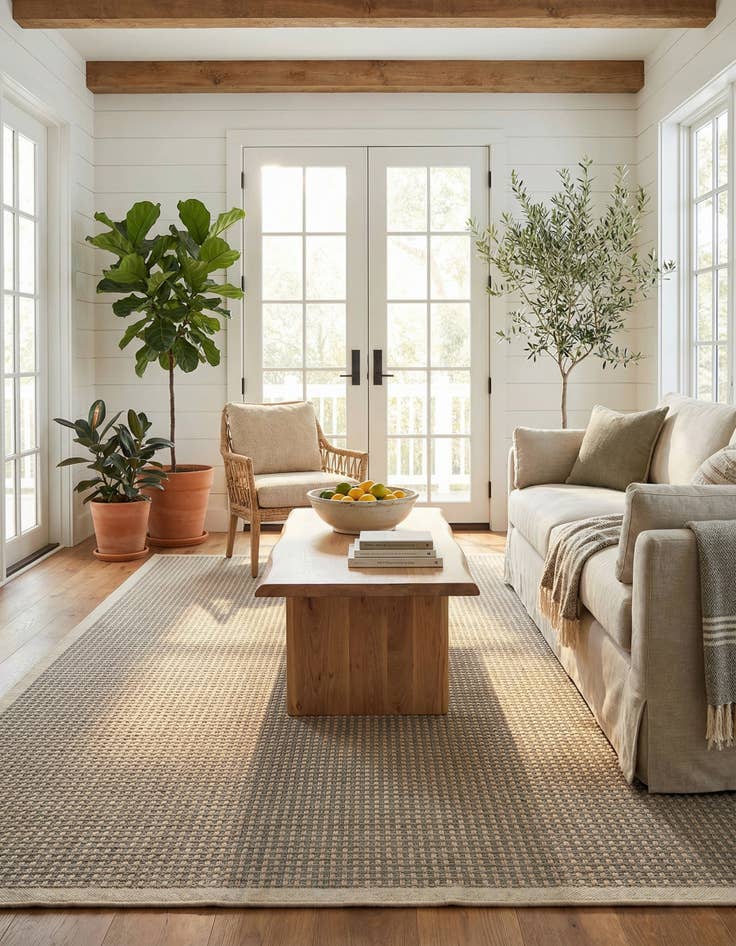 Detail image of 7' 10 x 10' Easy-Clean Border Indoor / Outdoor Rug