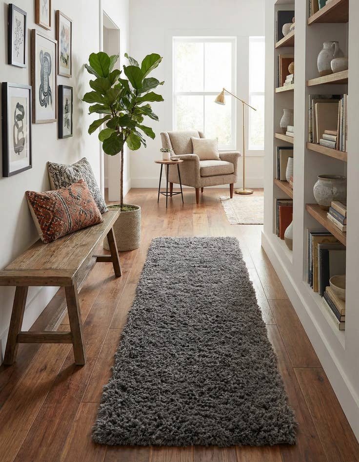 Detail image of 2' x 6' 5 Infinity Shag Runner Rug