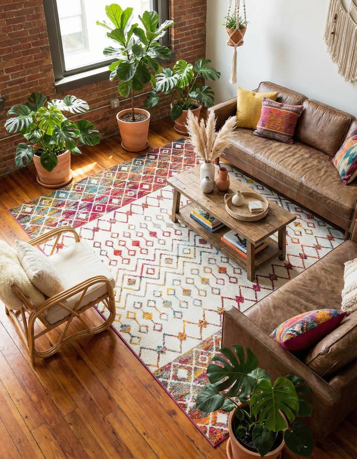 Detail image of  7' 10 x 10' Moroccan Trellis Rug