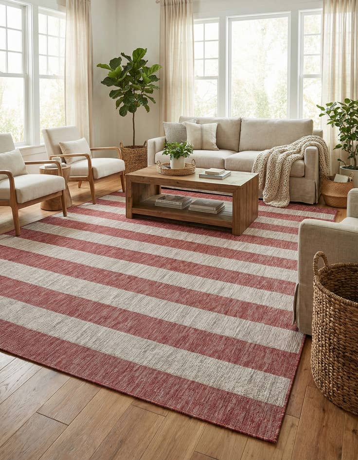 Detail image of 9' x 12' Washable Ribbon Indoor / Outdoor Rug