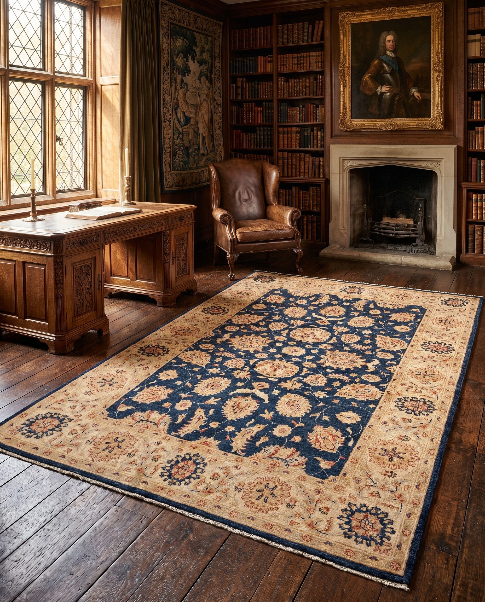 165cm x 235cm Hand Knotted Ziegler Rug