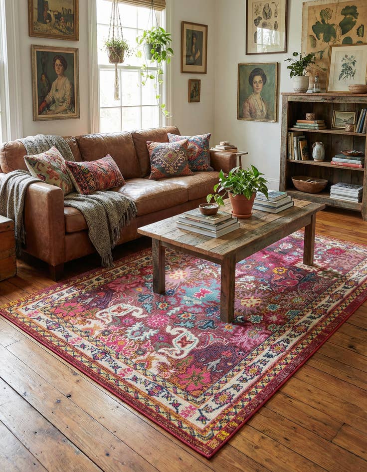 Detail image of 5' x 8' Washable Fleur Rug