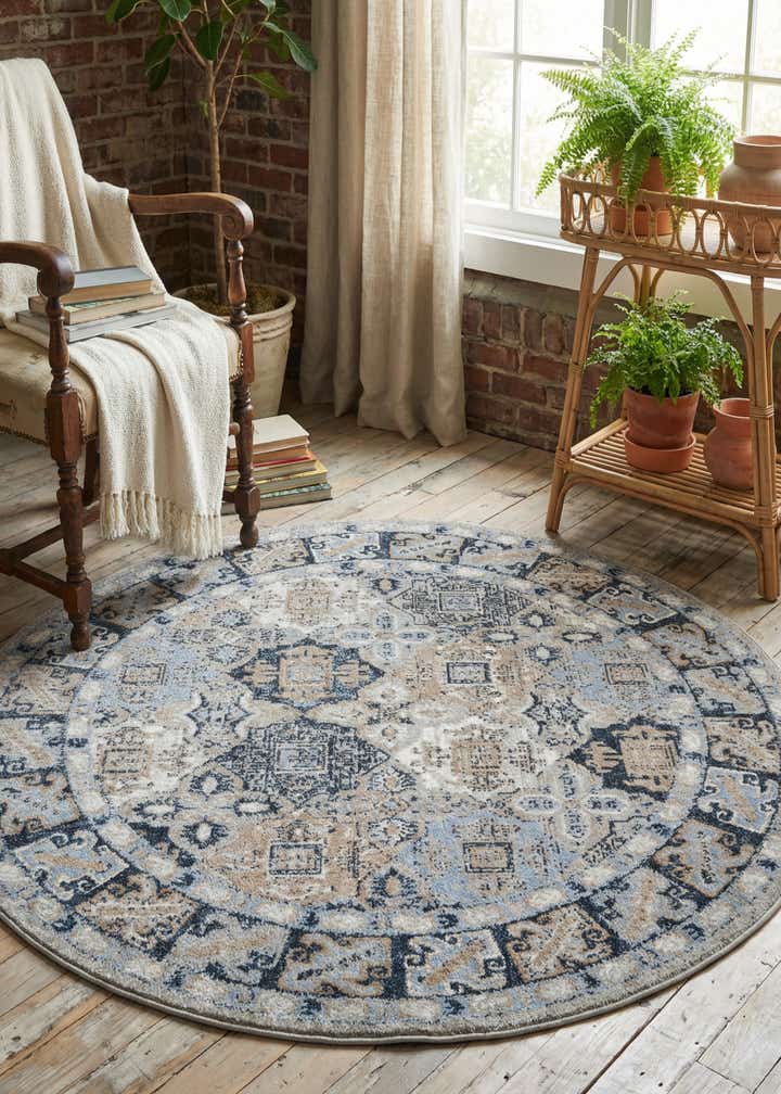 5' 3 x 5' 3 Kamala Washable Round Rug