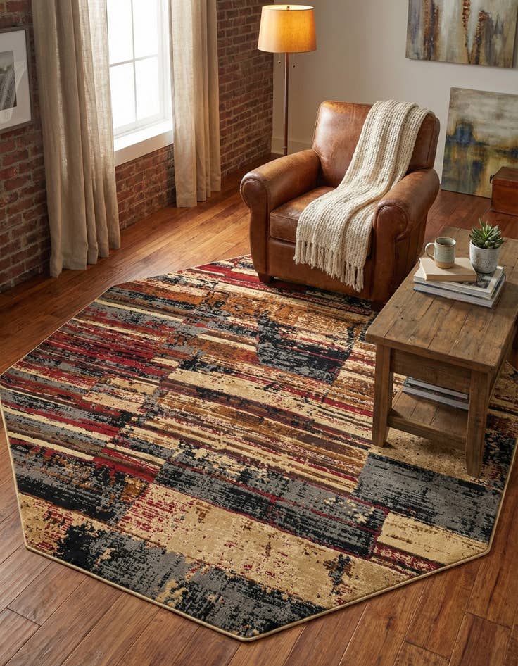 Detail image of 7' 10 x 7' 10 Saturn Octagon Rug