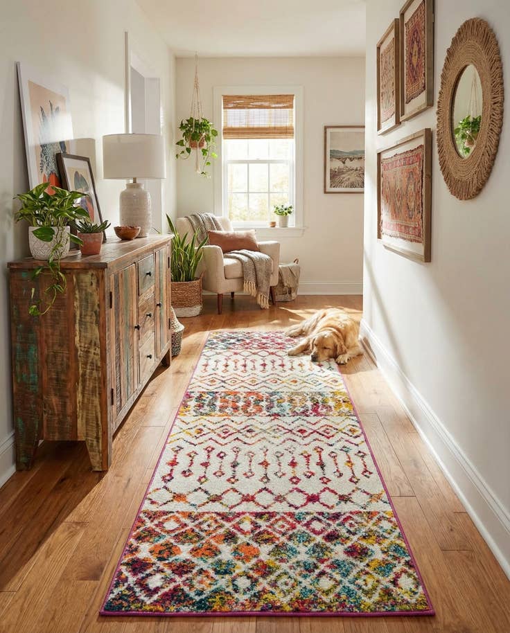 Detail image of 2' x 6' Moroccan Trellis Runner Rug