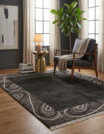 4' 11 x 6' 7 Hand Knotted Darya Wool Rug