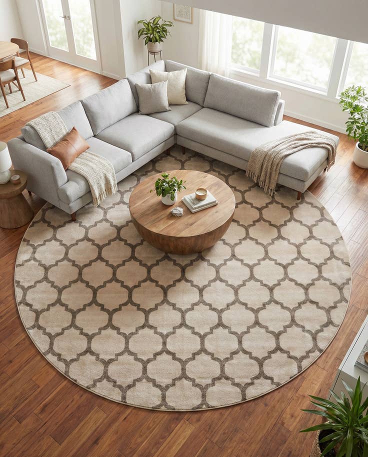 Detail image of 12' 2 x 12' 2 Lattice Round Rug