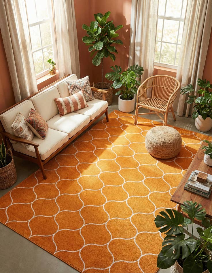 Detail image of 7' 10 x 10' Lattice Frieze Rug