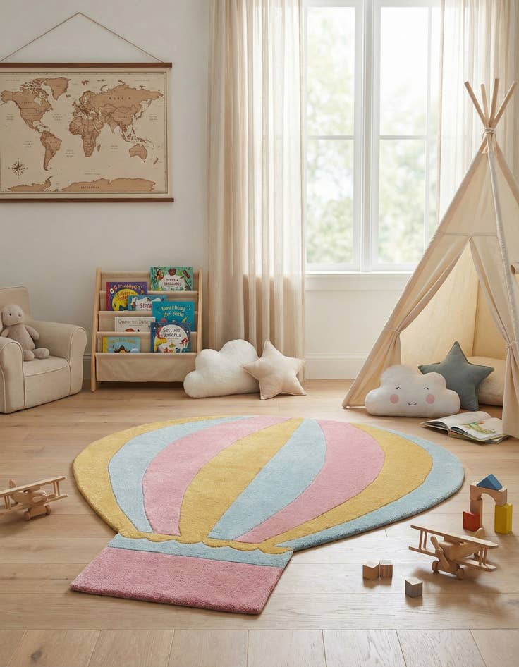 Detail image of 5' 1 x 5' 5 Playtime Kids Wool Freeform Rug
