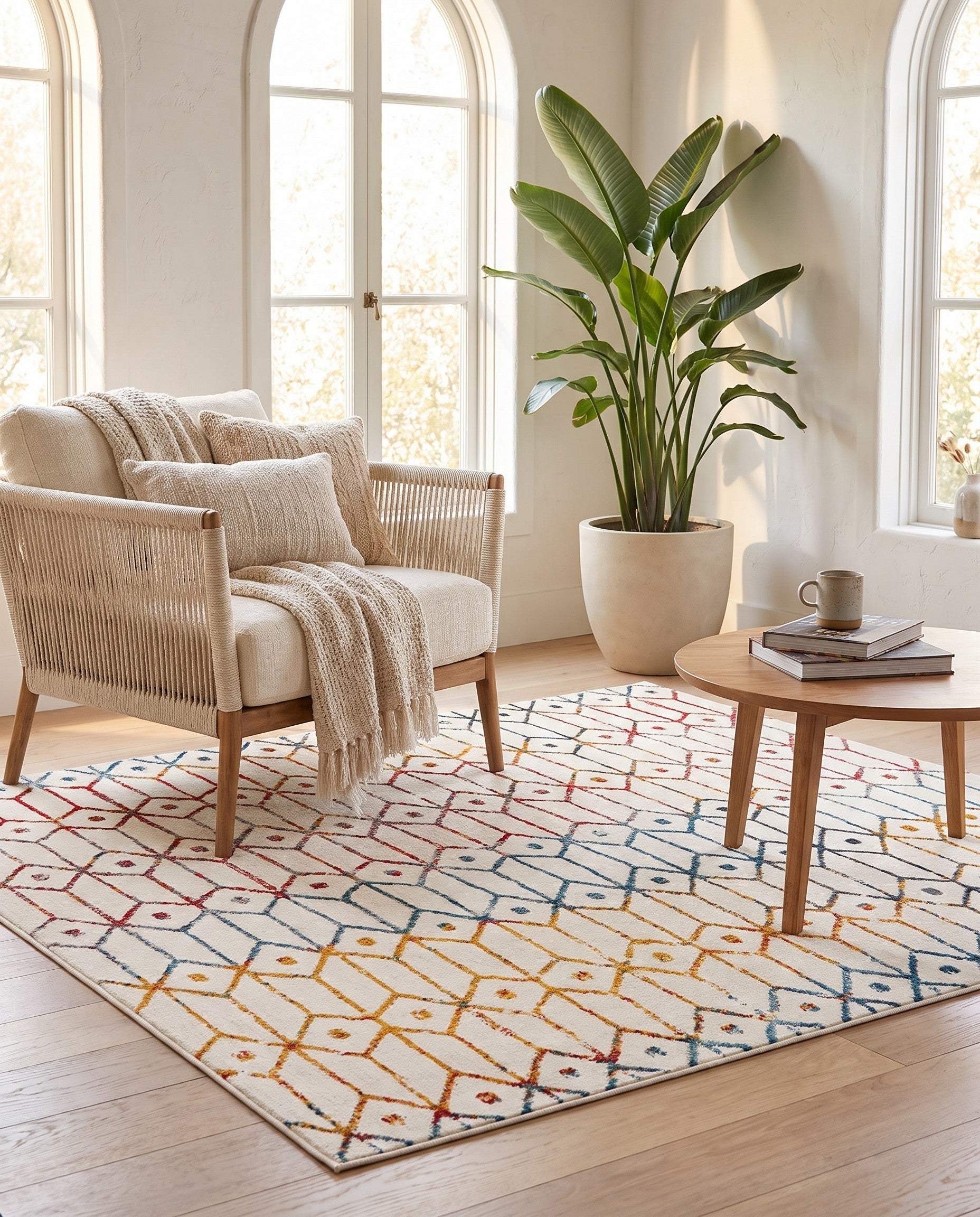 5' 3 x 5' 3 Lattice Trellis Square Rug