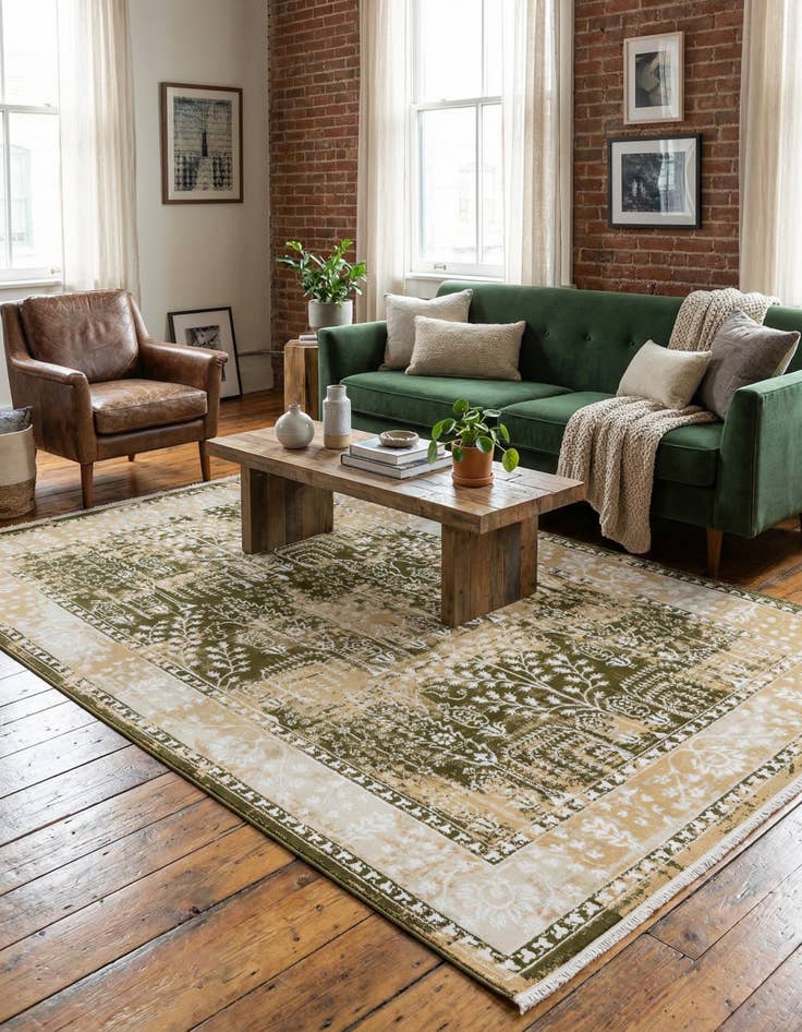 Detail image of  5' 3 x 8' Nain Design Rug