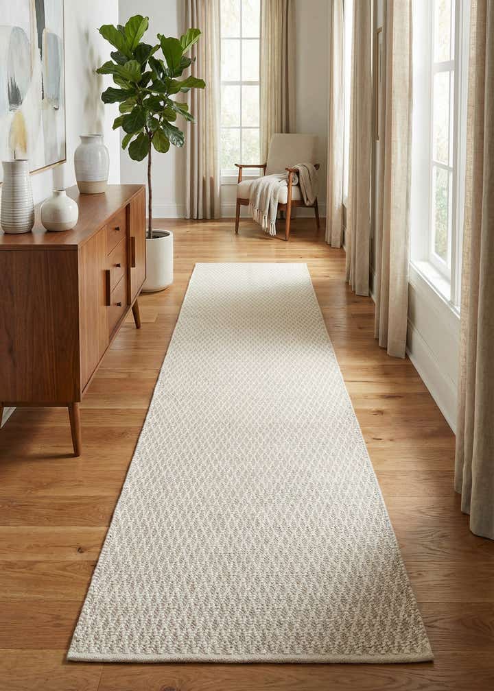 3' 3 x 12' Hand Woven Lattice Wool Runner Rug