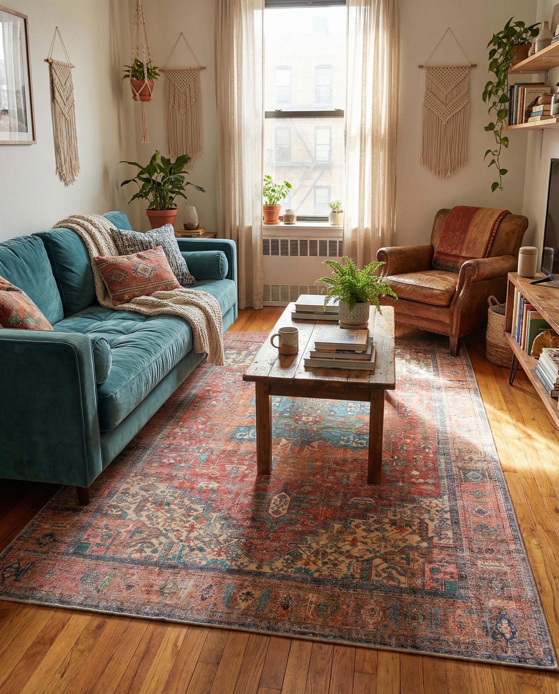 Rust Red 6' x 9' Washable Timeless Rug | Rugs.com