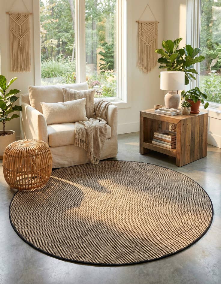 Detail image of 7' 10 x 7' 10 Hand Woven Laurel Handwoven Jute Round Rug