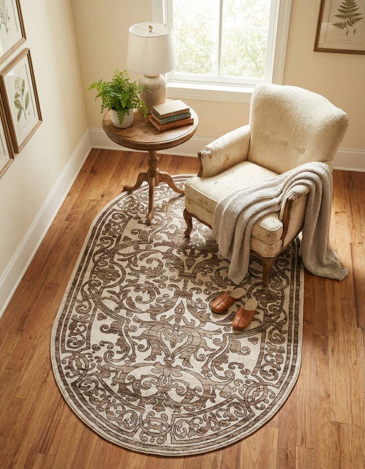 Detail image of 5' 3 x 8' Hermitage Oval Rug