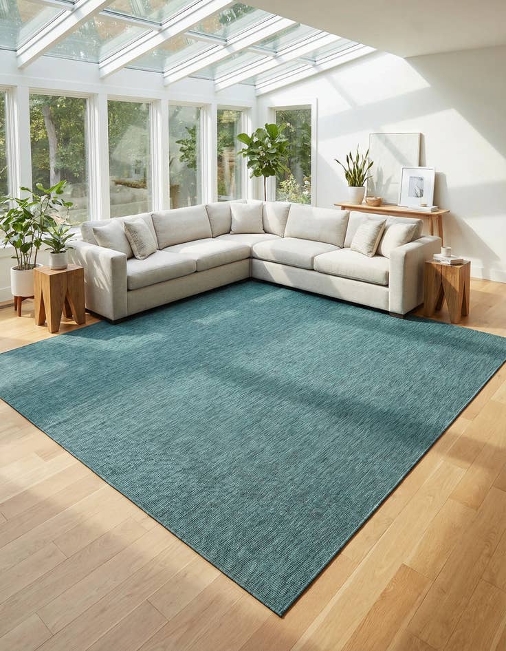 Detail image of 13' x 13'  Washable Solid Indoor / Outdoor Square Rug