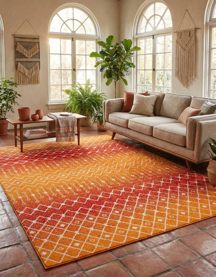 Detail image of 10' x 13' Moroccan Trellis Rug