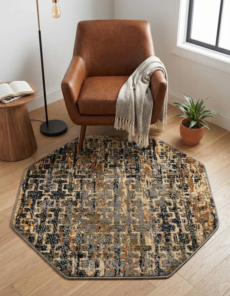 Detail image of 3' 3 x 3' 3 Saturn Octagon Rug