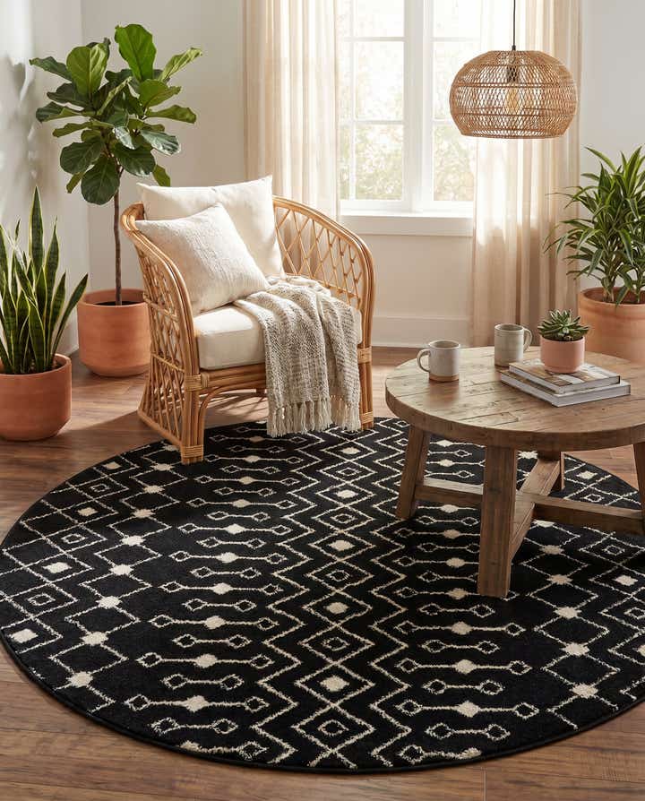 6' x 6' Moroccan Trellis Round Rug