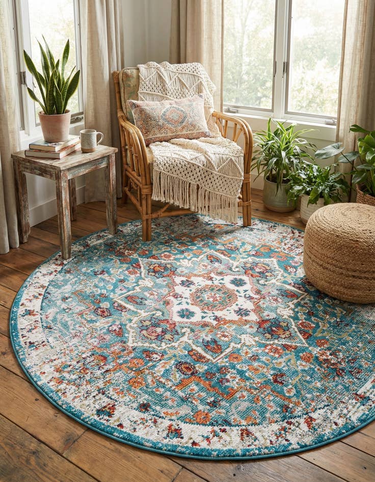 Detail image of 5' 3 x 5' 3 Amulet Round Rug