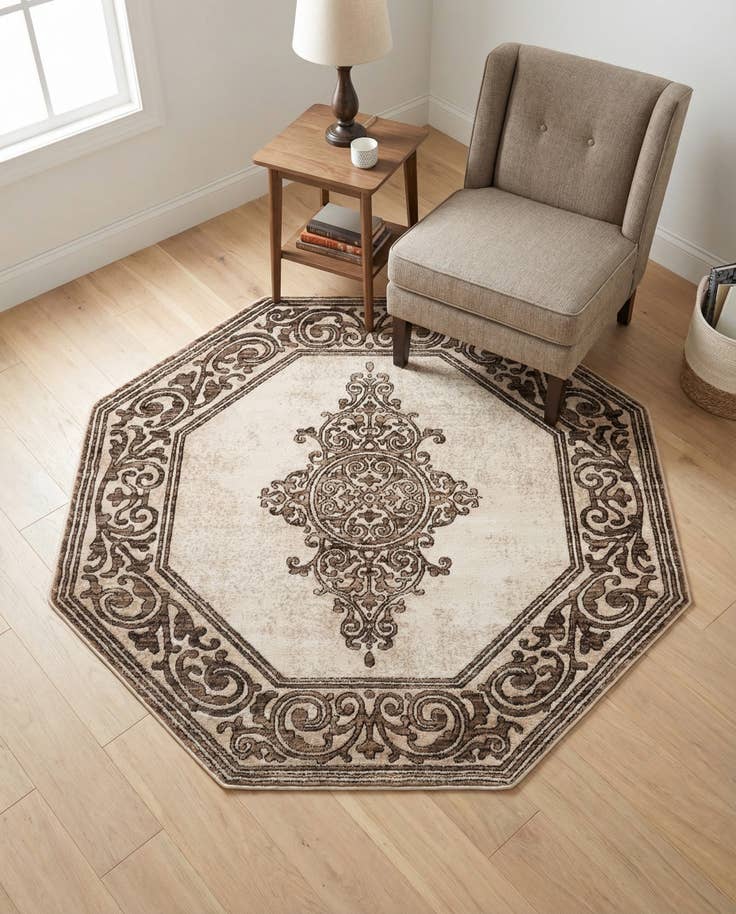 Vue détaillée : 160cm x 160cm Hermitage Tapis Octogone