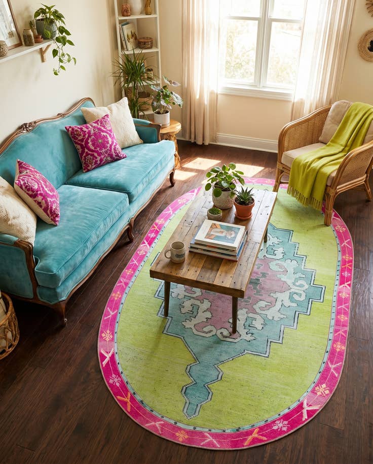 Detail image of 5' x 8' Washable Timeless Oval Rug