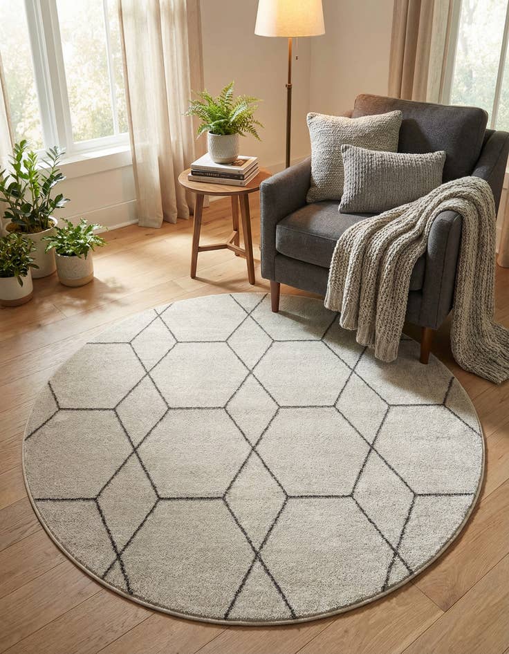 Detail image of 6' x 6' Lattice Frieze Round Rug