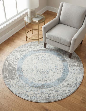 4' x 4' Modern Classical Round Rug