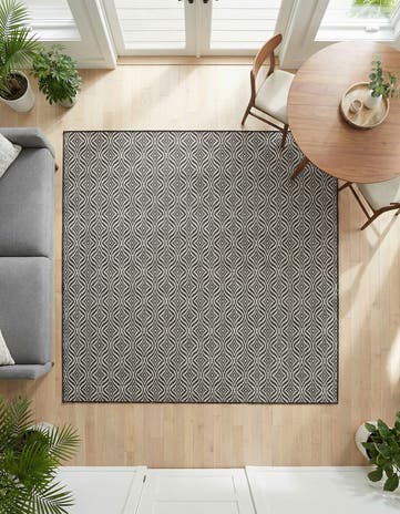 6' x 6' Easy-Clean Lattice Indoor / Outdoor Square Rug