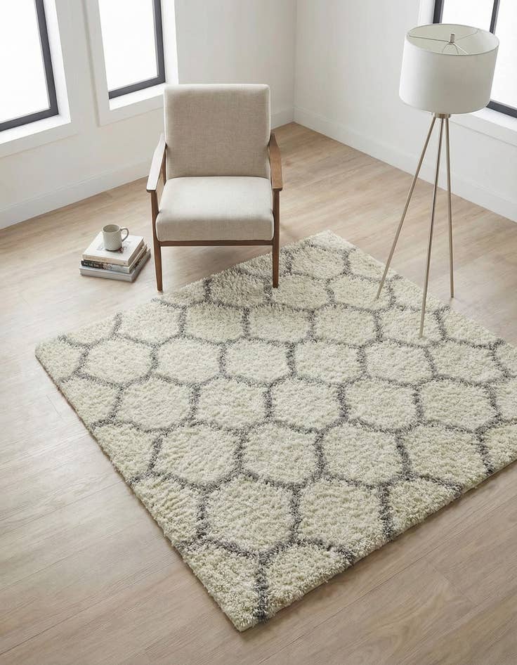 Detail image of 5' 3 x 5' 3 Trellis Shag Square Rug