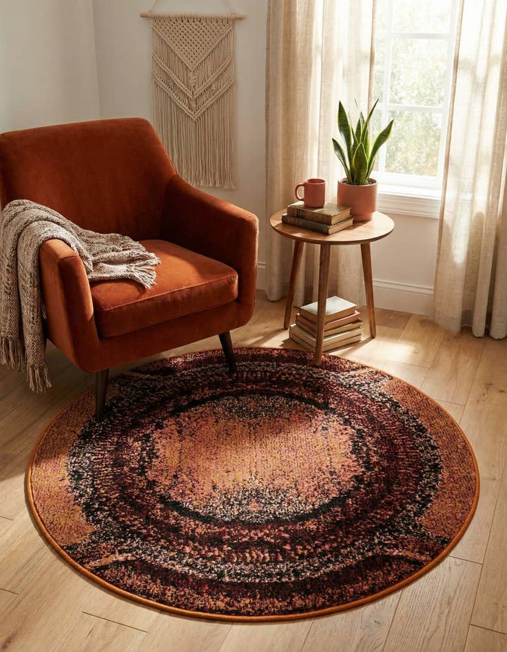 Detail image of 3' 3 x 3' 3  Washable Casablanca Round Rug
