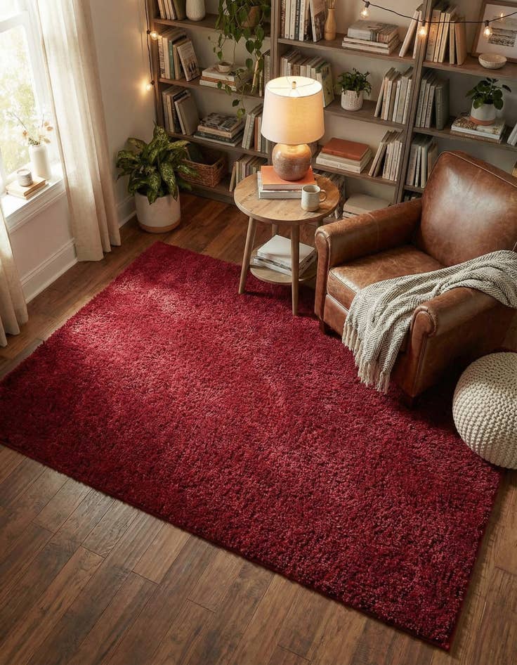 Detail image of  5' x 8' Solid Shag Rug