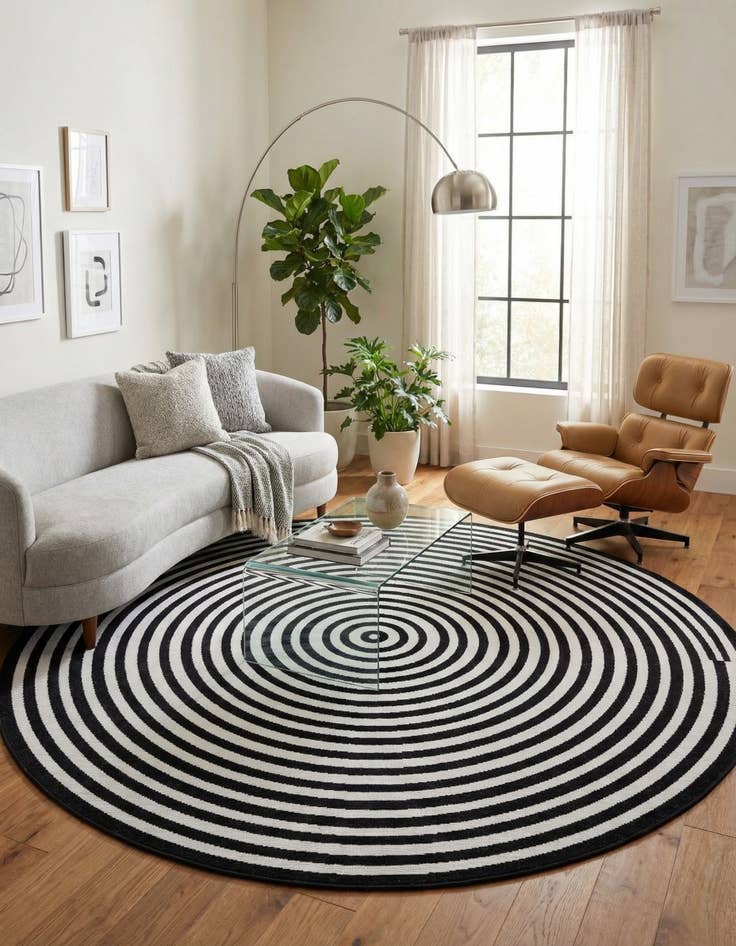 Detail image of 8' x 8'  Washable Sabrina Soto Prescott Indoor / Outdoor Round Rug