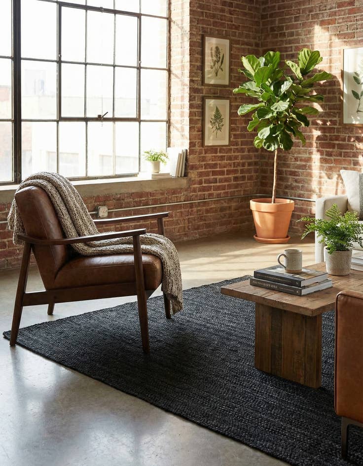 Detail image of 4' 1 x 6' 1  Hand Braided Jute Rug