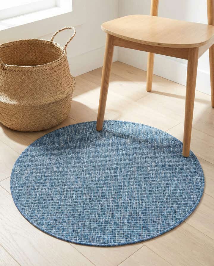 3' x 3' Easy-Clean Solid Indoor / Outdoor Round Rug