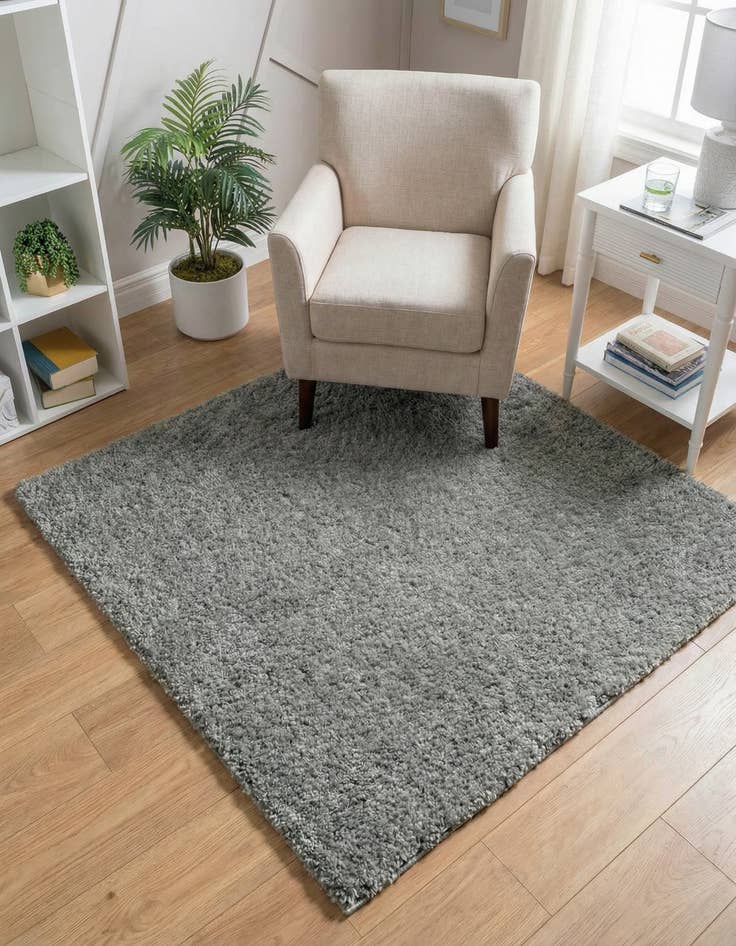 Detail image of  4' x 4' Soft Solid Shag Square Rug