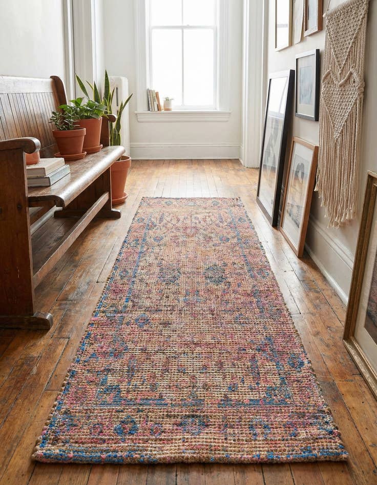 Detail image of 2' 2 x 6' 1 Hand Woven Chenille Jute Runner Rug