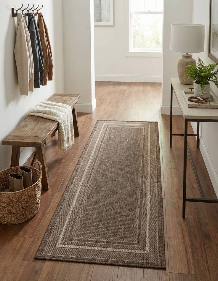 Detail image of  2' x 5'  Washable Border Indoor / Outdoor Runner Rug