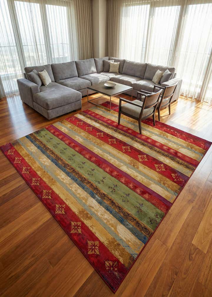 12' x 12' Easy-Clean Modern Indoor / Outdoor Square Rug