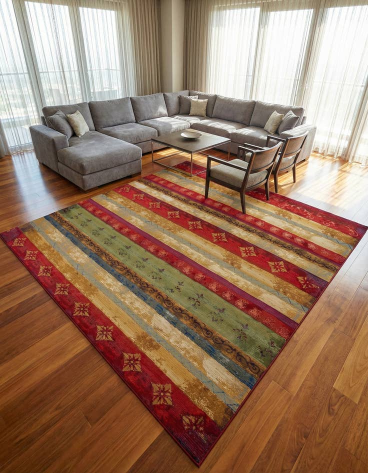 Detail image of 12' x 12' Easy-Clean Modern Indoor / Outdoor Square Rug