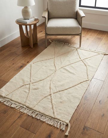 3' 4 x 5' 2 Hand Knotted Moroccan Wool Rug