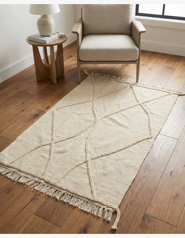3' 4 x 5' 2 Hand Knotted Moroccan Wool Rug