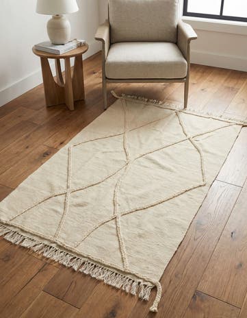 3' 4 x 5' 2 Hand Knotted Moroccan Wool Rug