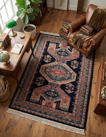 4' 3 x 5' 8 Hand Knotted Kazak Oriental Wool Rug