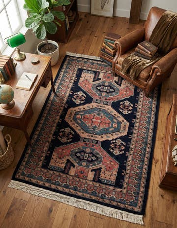 4' 3 x 5' 8 Hand Knotted Kazak Oriental Wool Rug