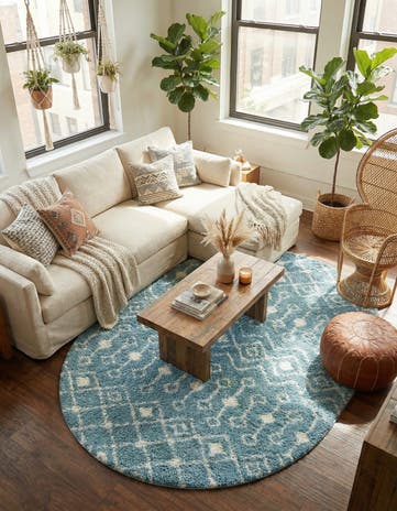 7' 10 x 10' Moroccan Trellis Shag Oval Rug